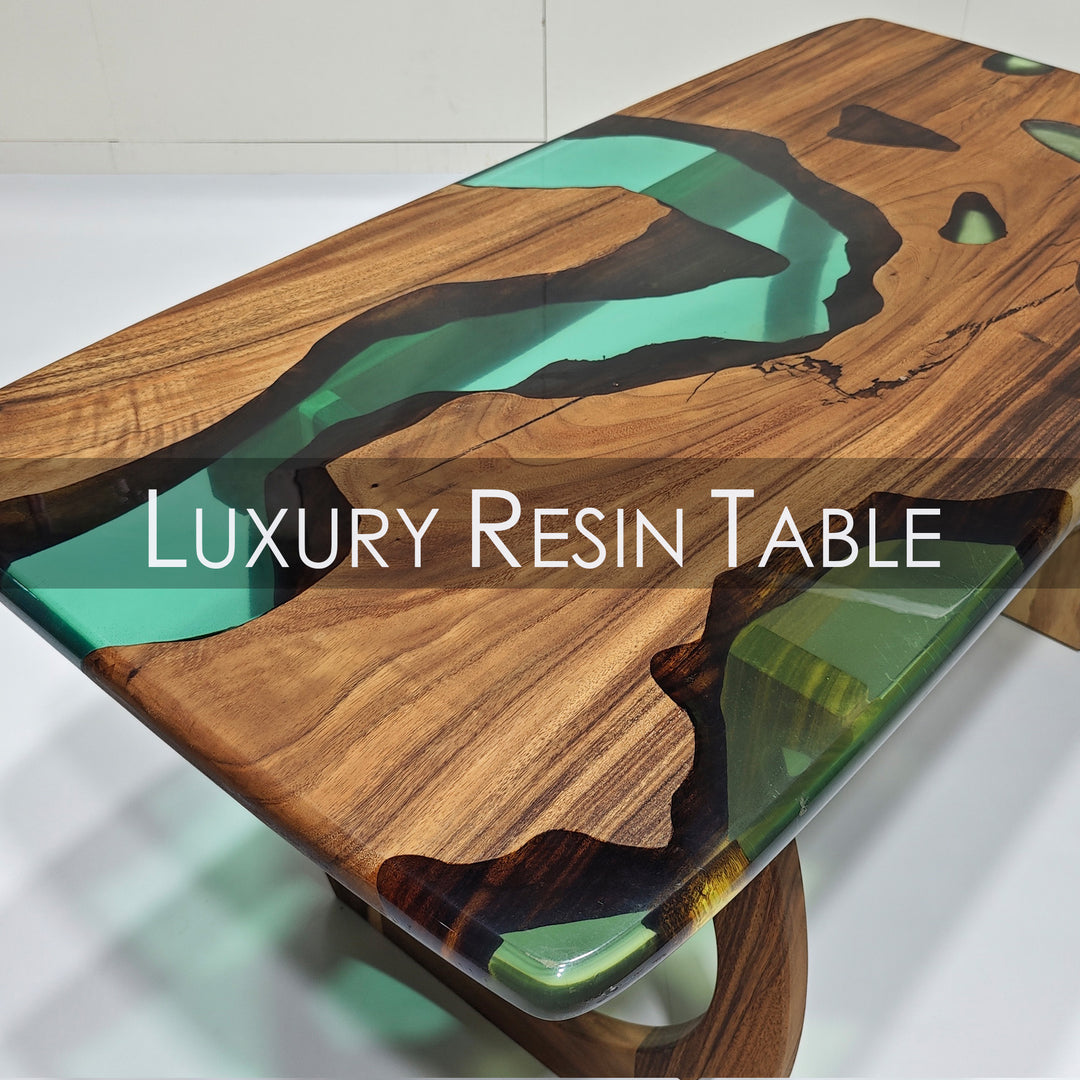 Epoxy Table, Live Edge Epoxy Table, Walnut Resin River Table, 2304112