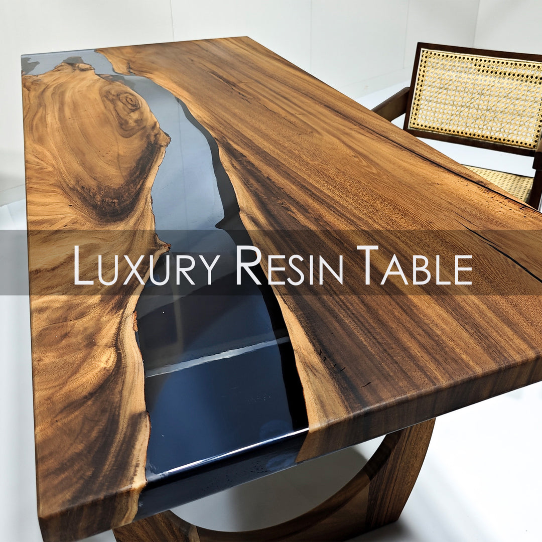 Epoxy Table, Live Edge Epoxy Table, Walnut Resin River Table, 2304107
