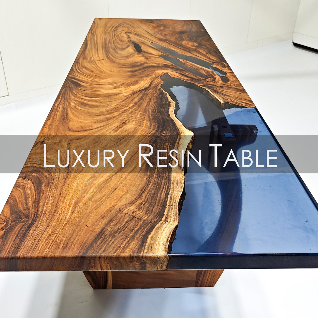 Epoxy Table, Live Edge Epoxy Table, Walnut Resin River Table, 2304114