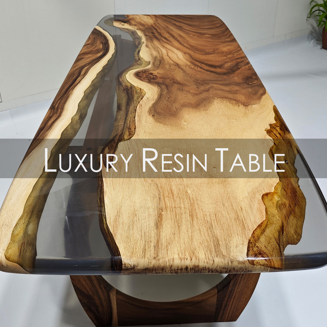 Epoxy Table, Live Edge Epoxy Table, Walnut Resin River Table, 2304116