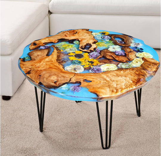 Epoxy Table, Live Edge Epoxy Table, Walnut Resin River Table, 2411075