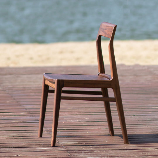 Coast Chair] Original Design Nordic Pure Solid Wood Desk Chair, Handmade Mortise and Tenon, White Ash, Black Walnut