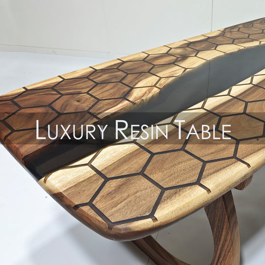 Epoxy Table, Live Edge Epoxy Table, Walnut Resin River Table, 2304120_14080