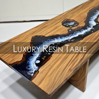 Epoxy Table, Live Edge Epoxy Table, black Walnut Resin River Table,