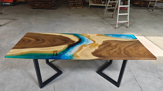 Epoxy Table, Live Edge Epoxy Table, Walnut Resin River Table, 24083385