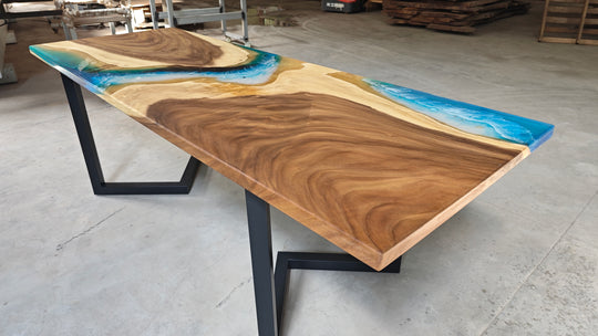 Epoxy Table, Live Edge Epoxy Table, Walnut Resin River Table, 24083385