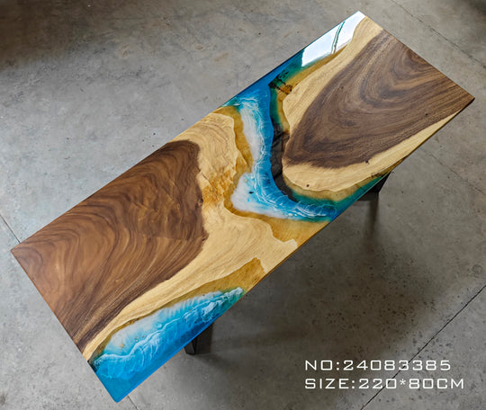 Epoxy Table, Live Edge Epoxy Table, Walnut Resin River Table, 24083385