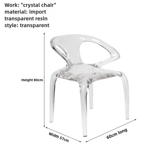 Simple Modern Hotel Lobby Meeting Area Transparent Resin Backrest Chair, Bar Counter Restaurant Acrylic Stool, Home Use.