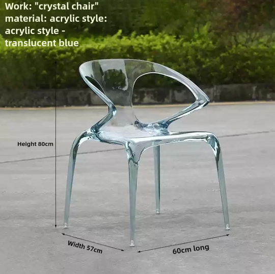 Simple Modern Hotel Lobby Meeting Area Transparent Resin Backrest Chair, Bar Counter Restaurant Acrylic Stool, Home Use.