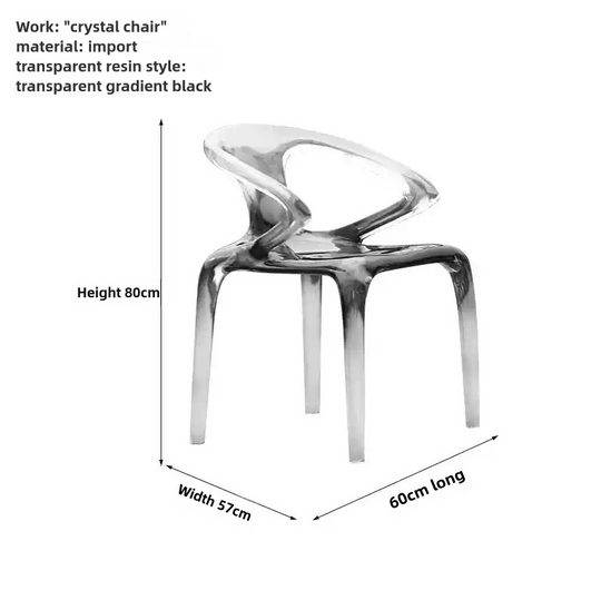 Simple Modern Hotel Lobby Meeting Area Transparent Resin Backrest Chair, Bar Counter Restaurant Acrylic Stool, Home Use.