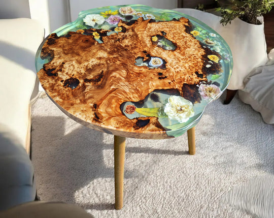 Epoxy Table, Live Edge Epoxy Table, Walnut Resin River Table, 2411071