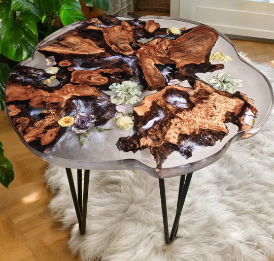 Epoxy Table, Live Edge Epoxy Table, Walnut Resin River Table, 2411072