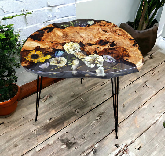 Epoxy Table, Live Edge Epoxy Table, Walnut Resin River Table, 2411076