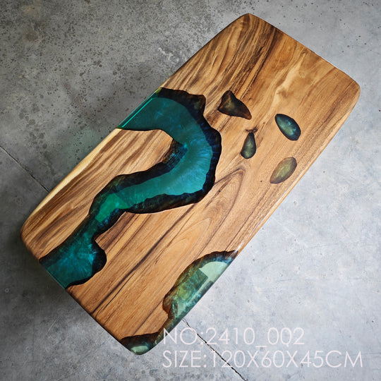 Epoxy Table, Live Edge Epoxy Table, Walnut Resin River Table, 2410_002