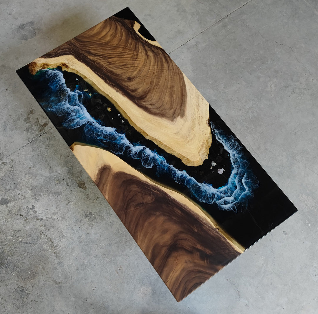 Epoxy Table, Live Edge Epoxy Table, Walnut Resin River Table, 2305175