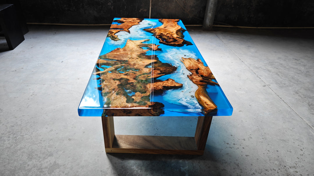 Epoxy Table, Live Edge Epoxy Table, Walnut Resin River Table, 241031