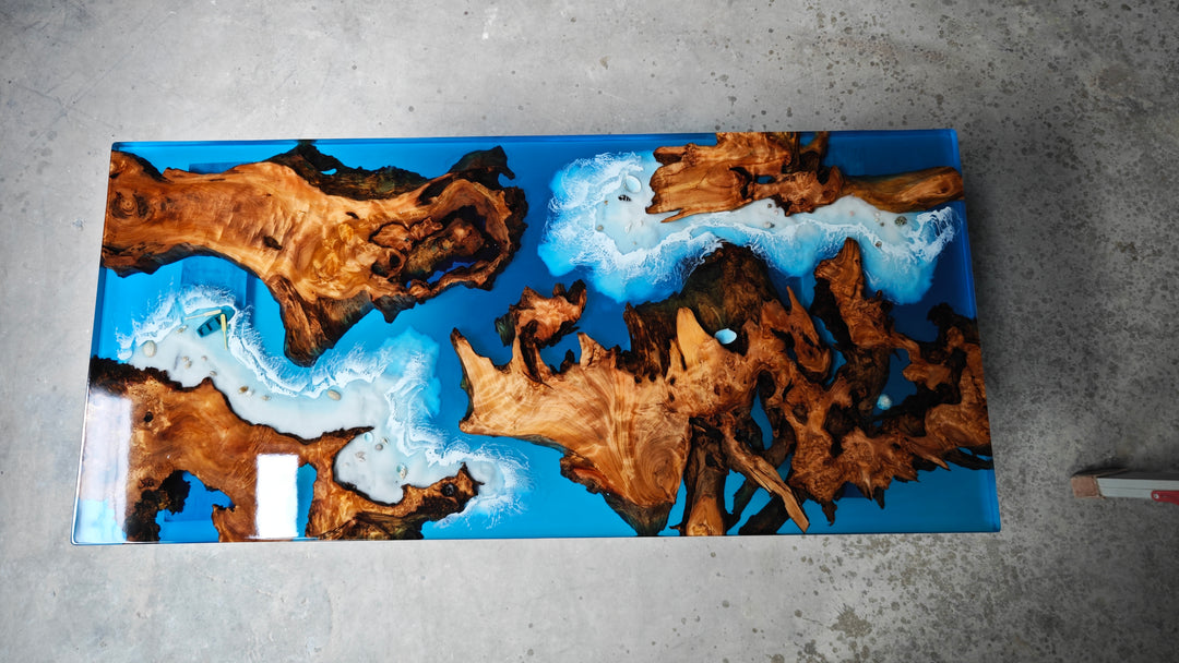 Epoxy Table, Live Edge Epoxy Table, Walnut Resin River Table, 241031