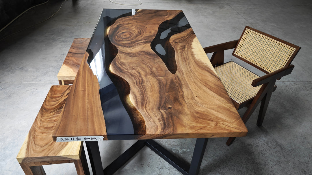 Epoxy Table, Live Edge Epoxy Table, Walnut Resin River Table, 2411043