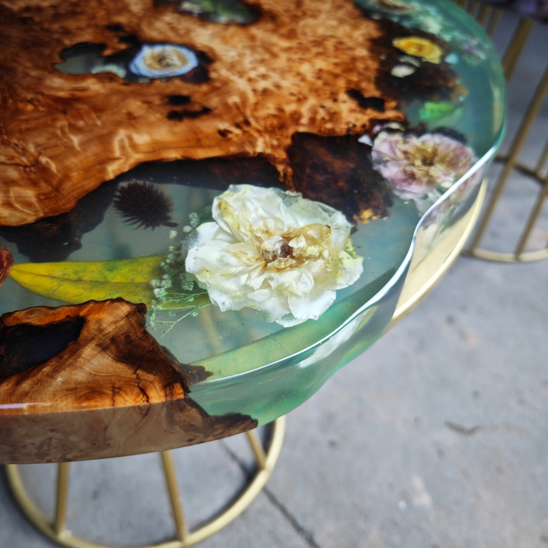 Epoxy Table, Live Edge Epoxy Table, Walnut Resin River Table, 2411071