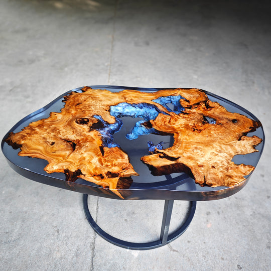 Epoxy Table, Live Edge Epoxy Table, Walnut Resin River Table, 2411073