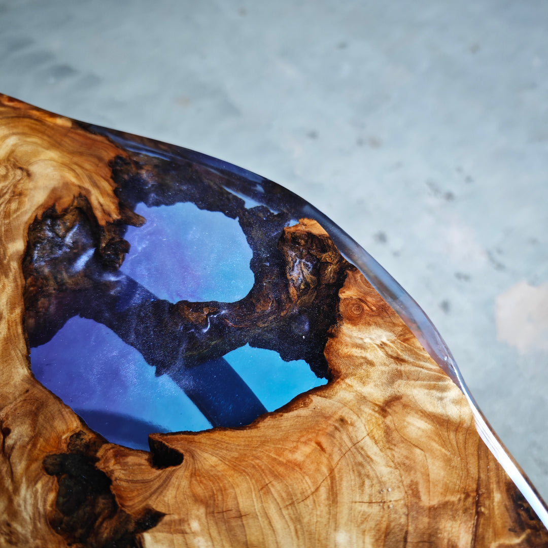 Epoxy Table, Live Edge Epoxy Table, Walnut Resin River Table, 2411074