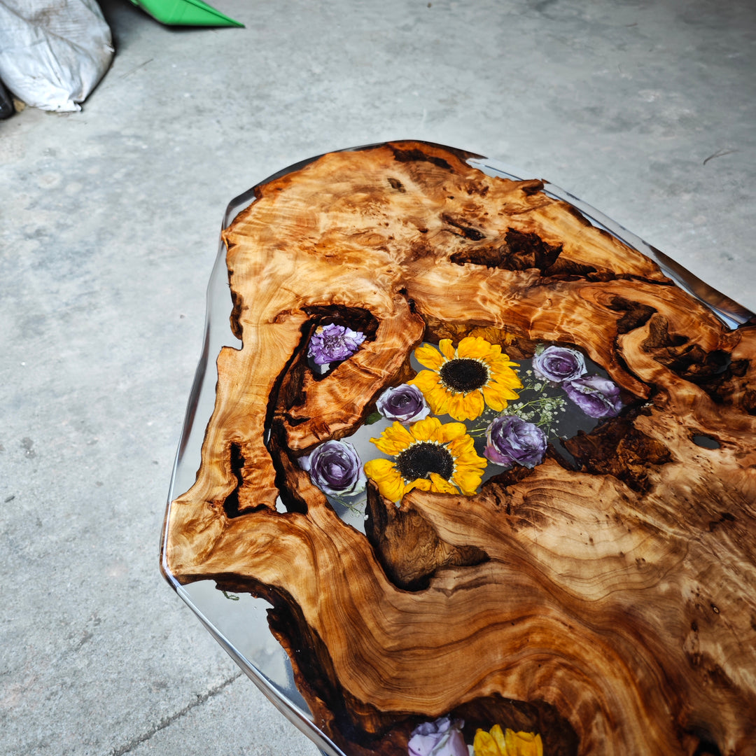 Epoxy Table, Live Edge Epoxy Table, Walnut Resin River Table, 2411077