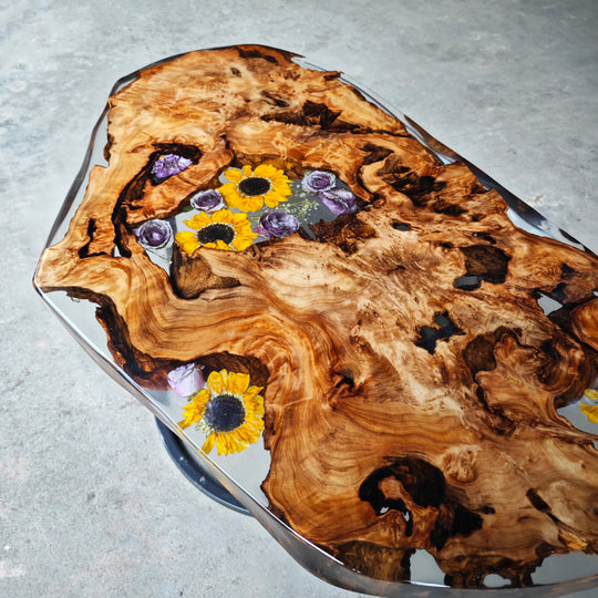 Epoxy Table, Live Edge Epoxy Table, Walnut Resin River Table, 2411077