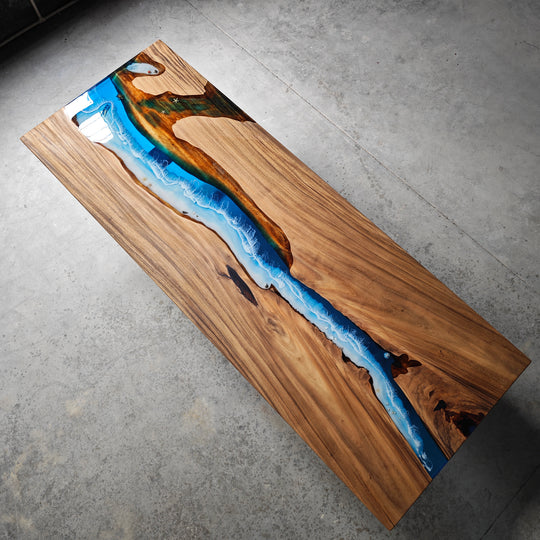 Epoxy Table, Live Edge Epoxy Table, Walnut Resin River Table, 24111201