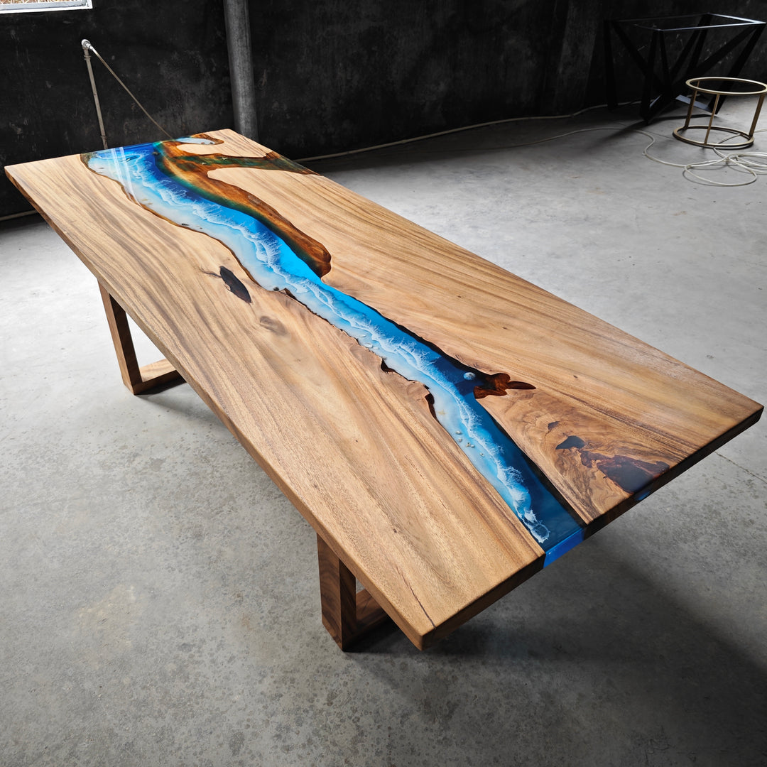 Epoxy Table, Live Edge Epoxy Table, Walnut Resin River Table, 24111201