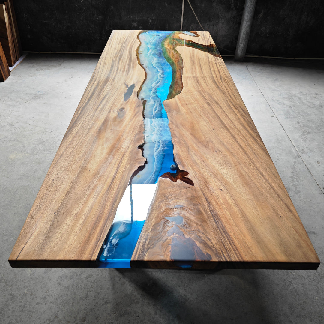 Epoxy Table, Live Edge Epoxy Table, Walnut Resin River Table, 24111201