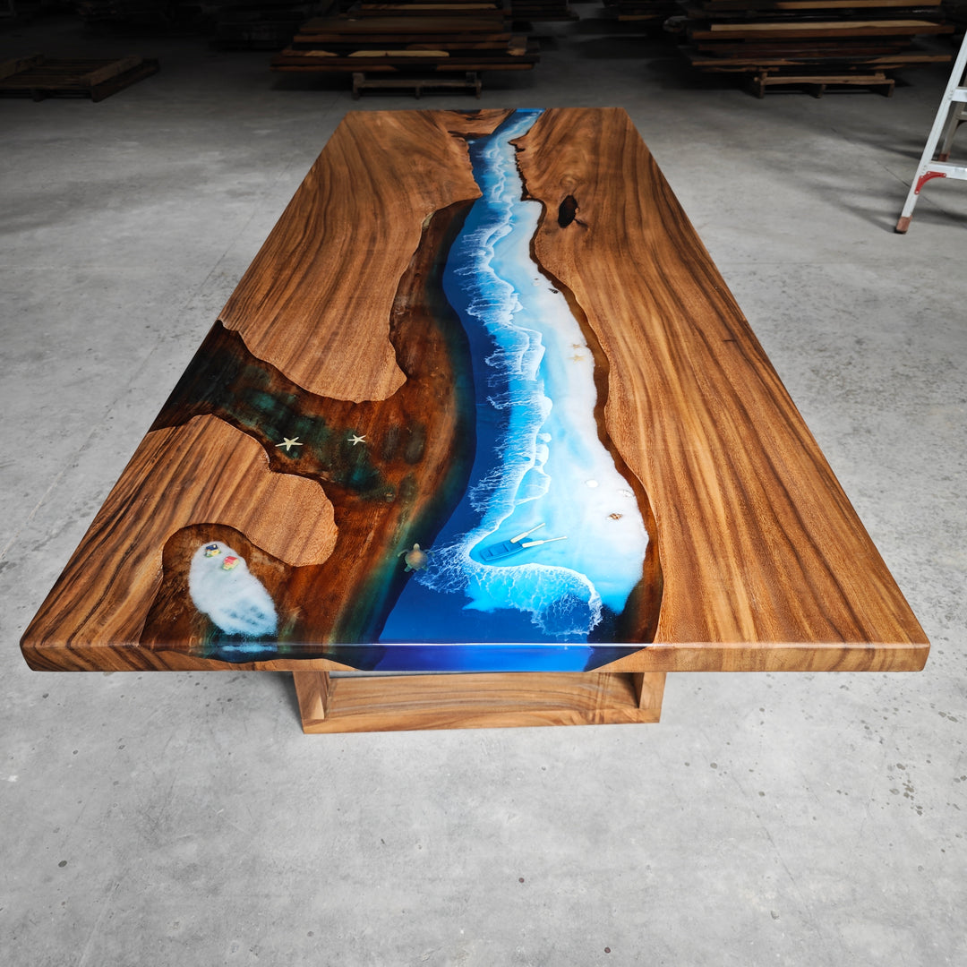 Epoxy Table, Live Edge Epoxy Table, Walnut Resin River Table, 24111201