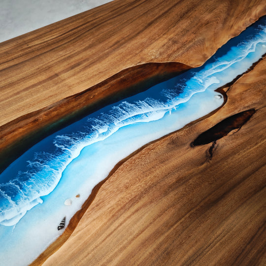 Epoxy Table, Live Edge Epoxy Table, Walnut Resin River Table, 24111201