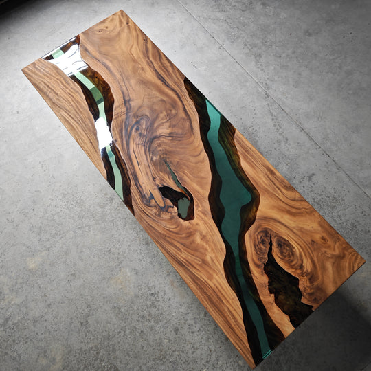 Epoxy Table, Live Edge Epoxy Table, Walnut Resin River Table, 24111202