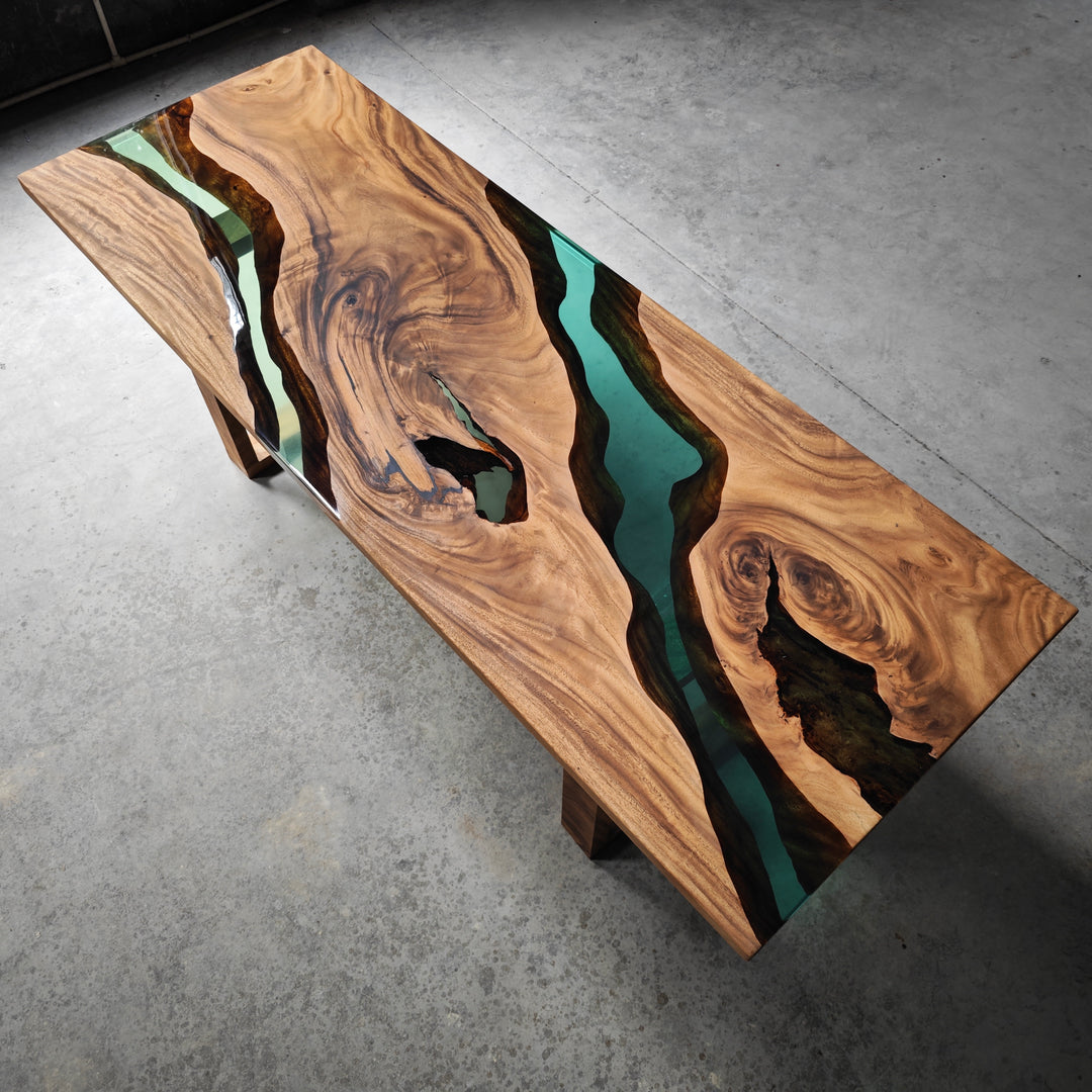 Epoxy Table, Live Edge Epoxy Table, Walnut Resin River Table, 24111202