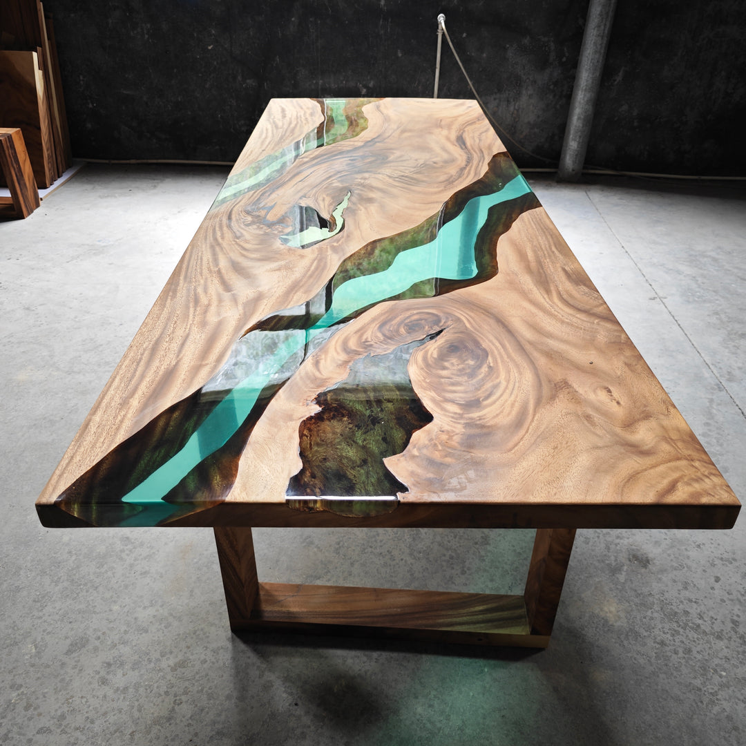 Epoxy Table, Live Edge Epoxy Table, Walnut Resin River Table, 24111202