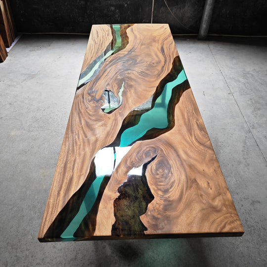 Epoxy Table, Live Edge Epoxy Table, Walnut Resin River Table, 24111202