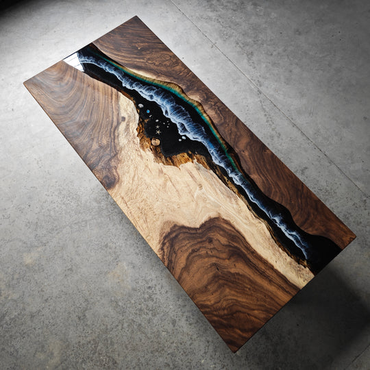 Epoxy Table, Live Edge Epoxy Table, Walnut Resin River Table, 24111203