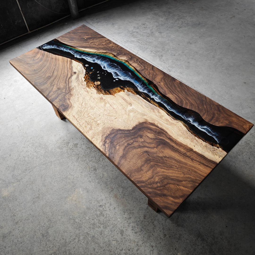 Epoxy Table, Live Edge Epoxy Table, Walnut Resin River Table, 24111203