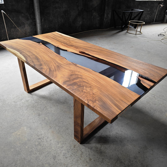 Epoxy Table, Live Edge Epoxy Table, Walnut Resin River Table, 24111204