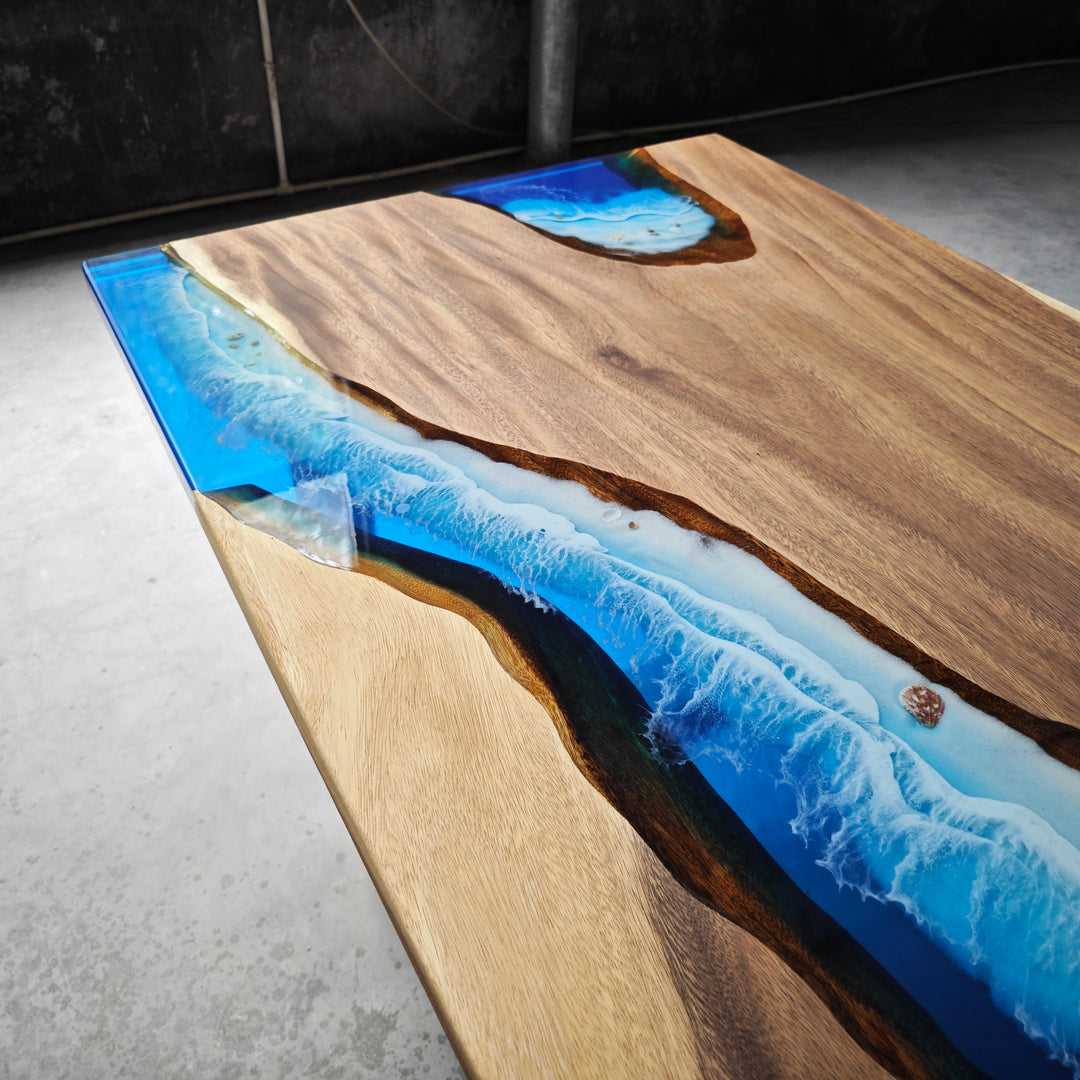 Epoxy Table, Live Edge Epoxy Table, Walnut Resin River Table, 24111205