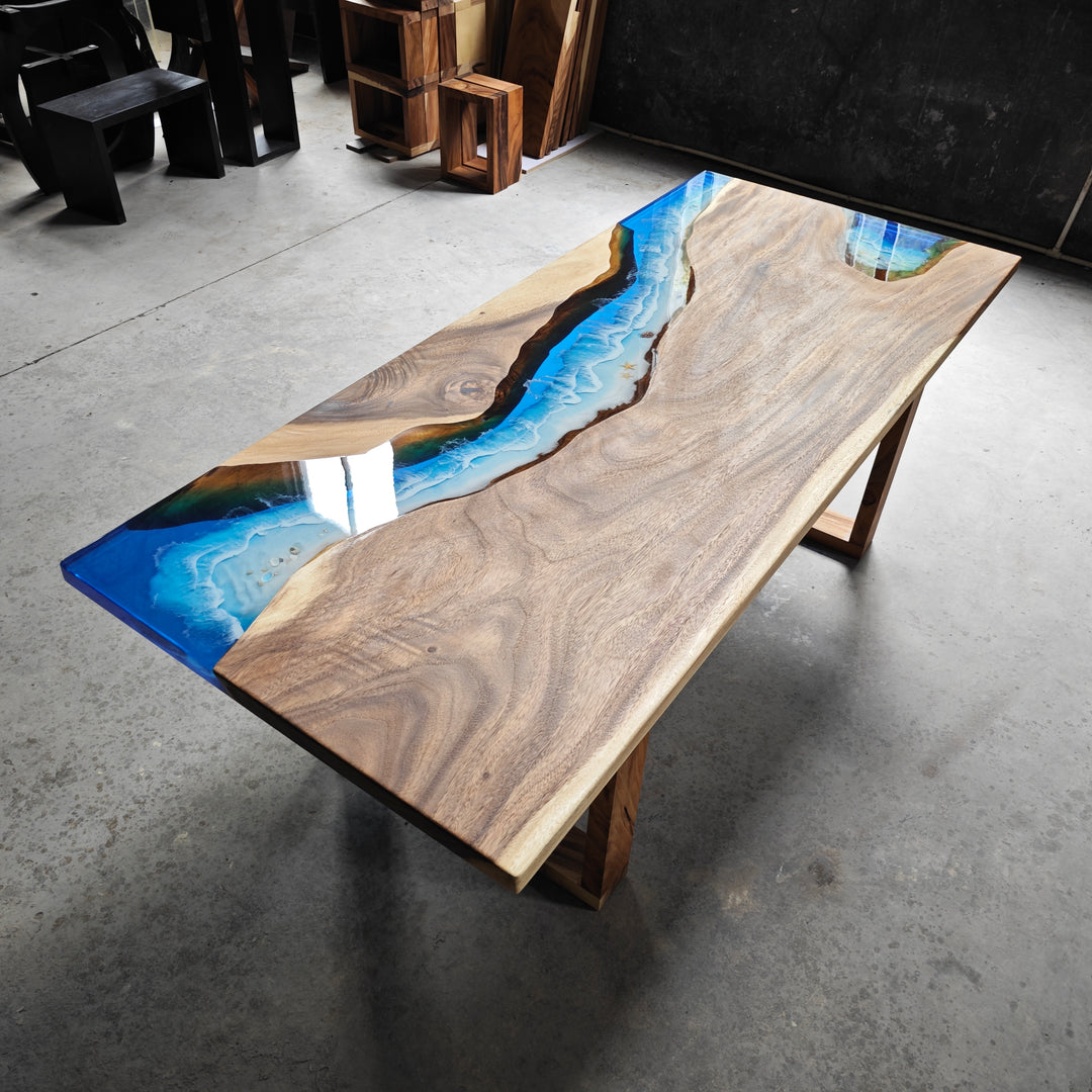 Epoxy Table, Live Edge Epoxy Table, Walnut Resin River Table, 24111205