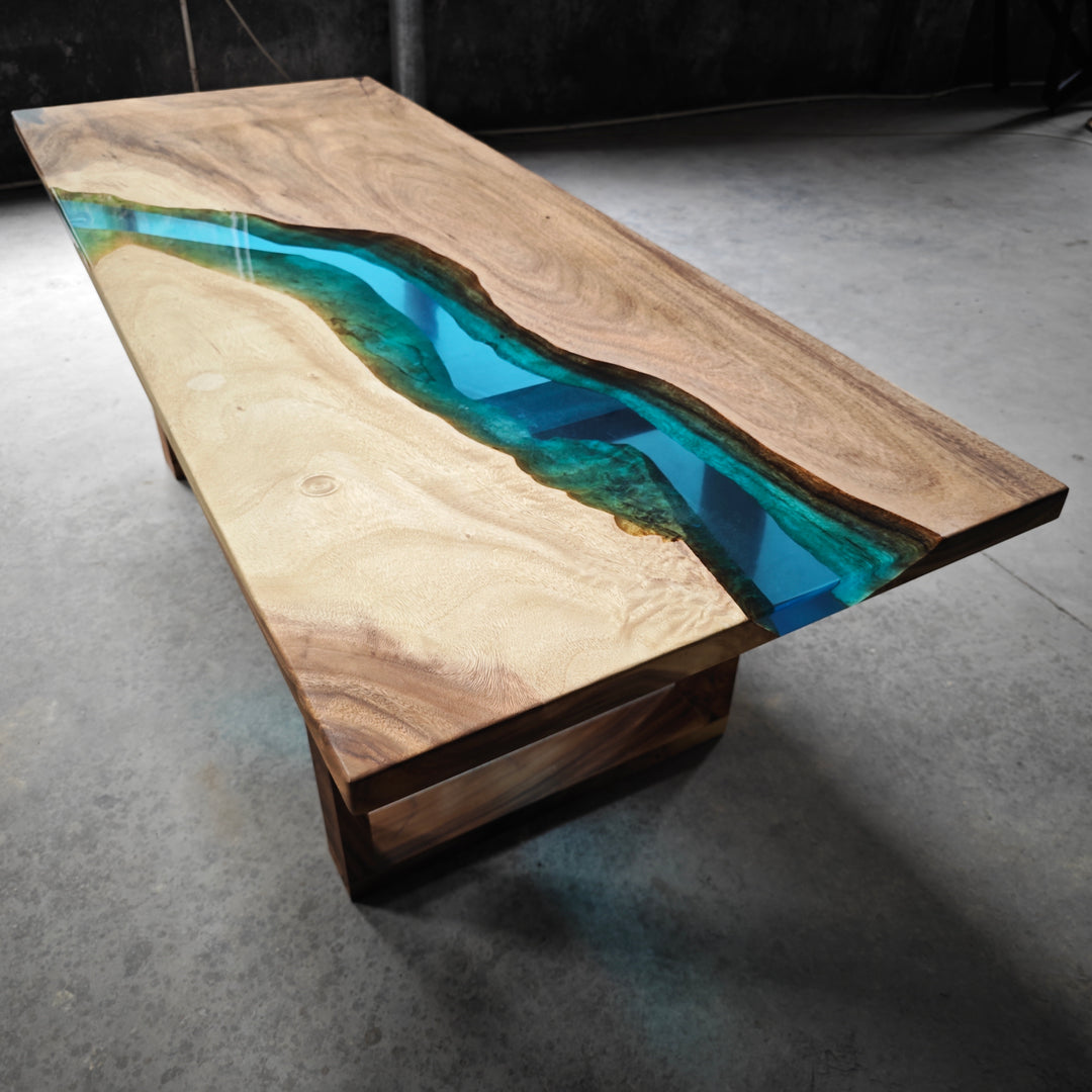 Epoxy Table, Live Edge Epoxy Table, Walnut Resin River Table, 24111206