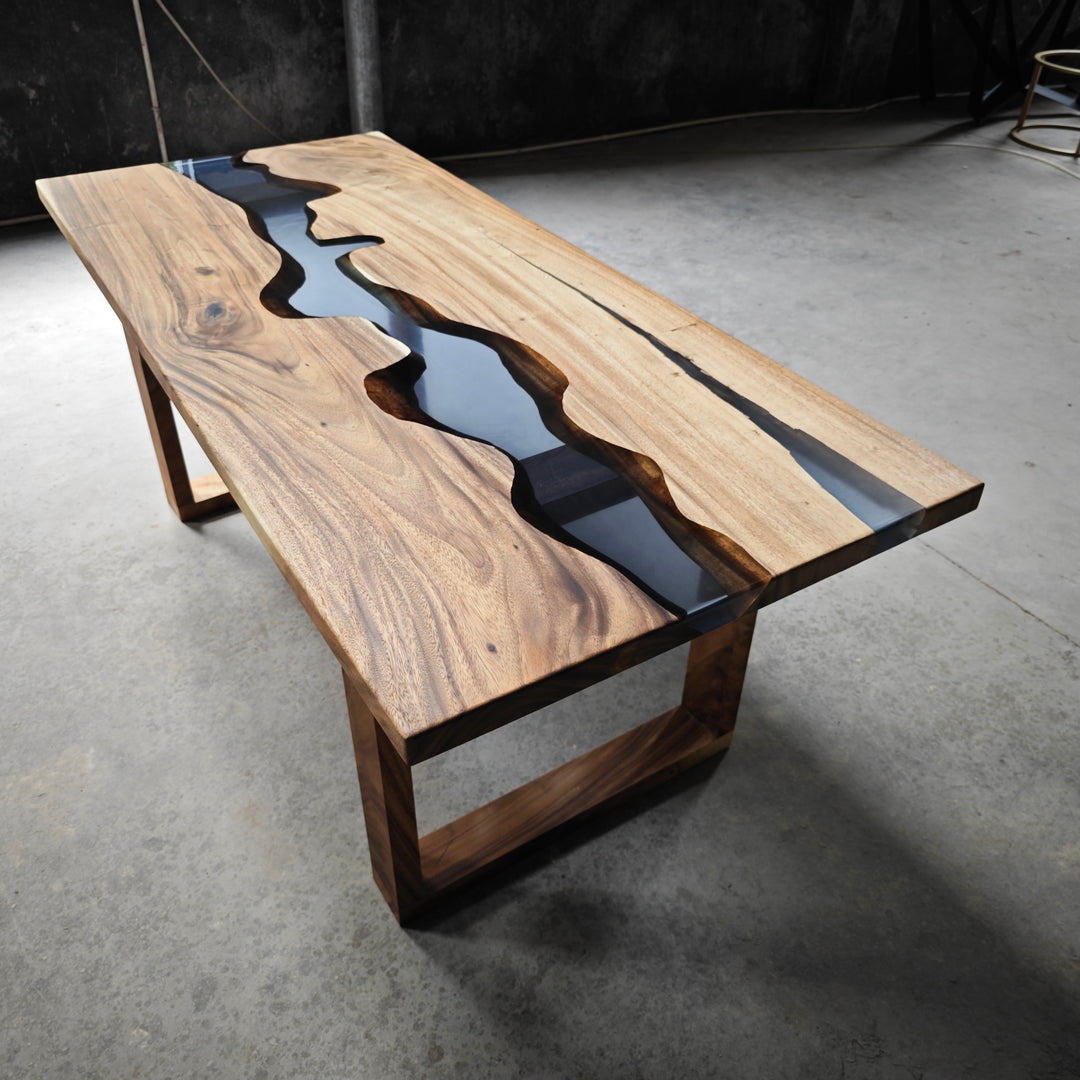 Epoxy Table, Live Edge Epoxy Table, Walnut Resin River Table, 24111207