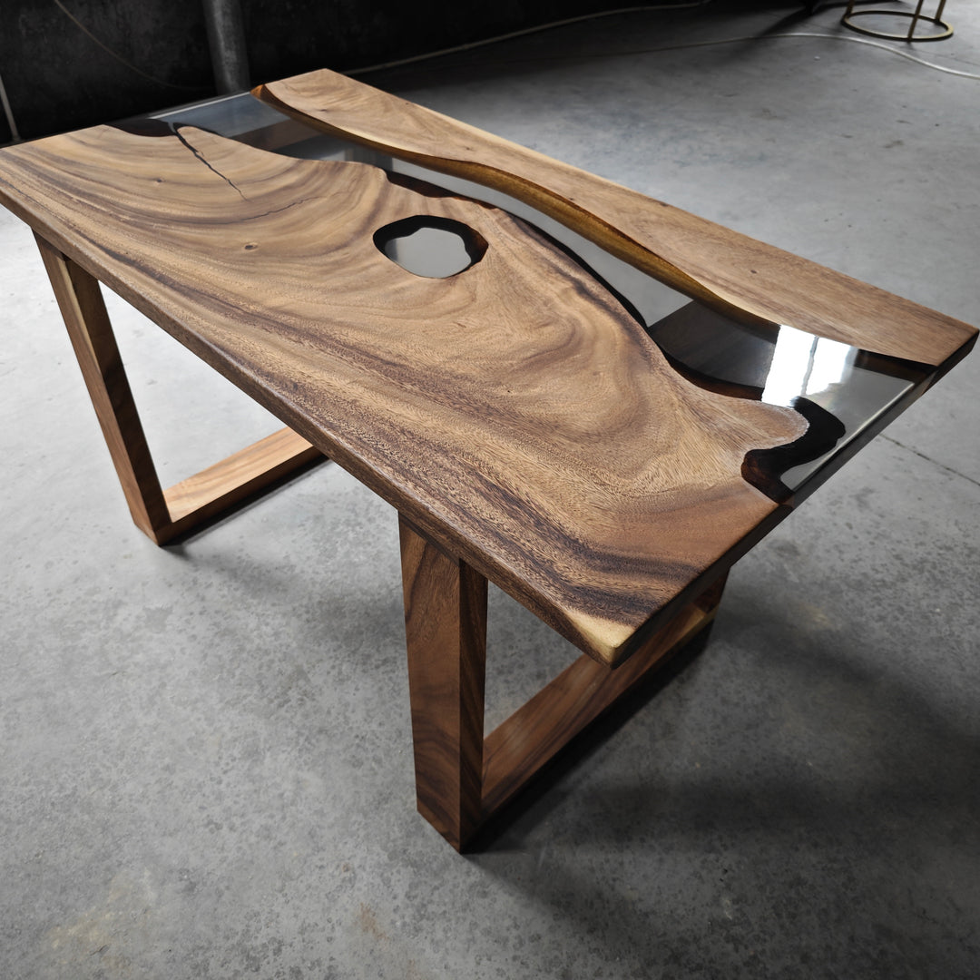 Epoxy Table, Live Edge Epoxy Table, Walnut Resin River Table, 24111209