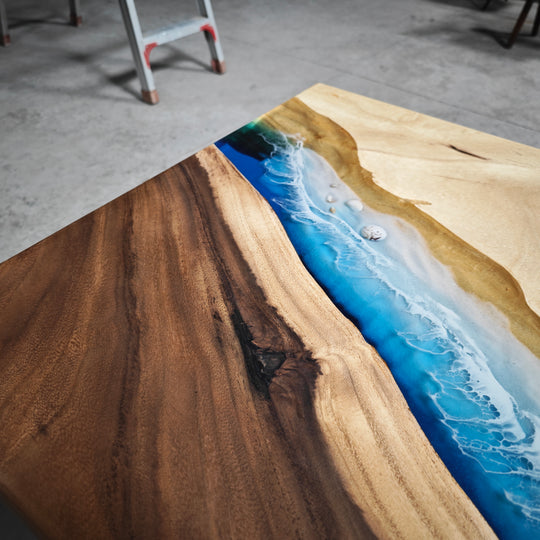 Epoxy Table, Live Edge Epoxy Table, Walnut Resin River Table, 241112010