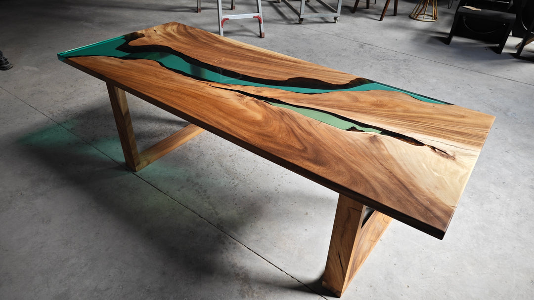 Epoxy Table, Live Edge Epoxy Table, Walnut Resin River Table, 24112803