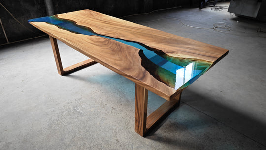 Epoxy Table, Live Edge Epoxy Table, Walnut Resin River Table, 24112805