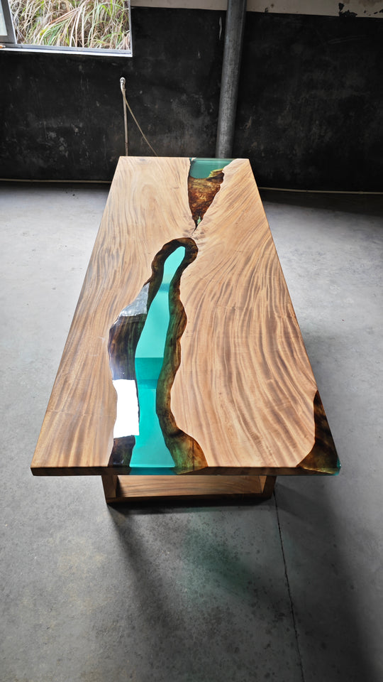 Epoxy Table, Live Edge Epoxy Table, Walnut Resin River Table, 24112801