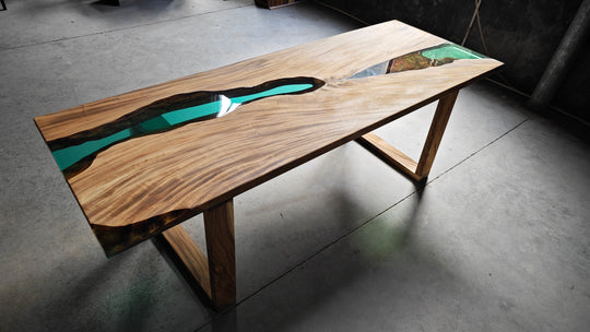 Epoxy Table, Live Edge Epoxy Table, Walnut Resin River Table, 24112801