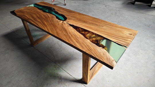 Epoxy Table, Live Edge Epoxy Table, Walnut Resin River Table, 24112801